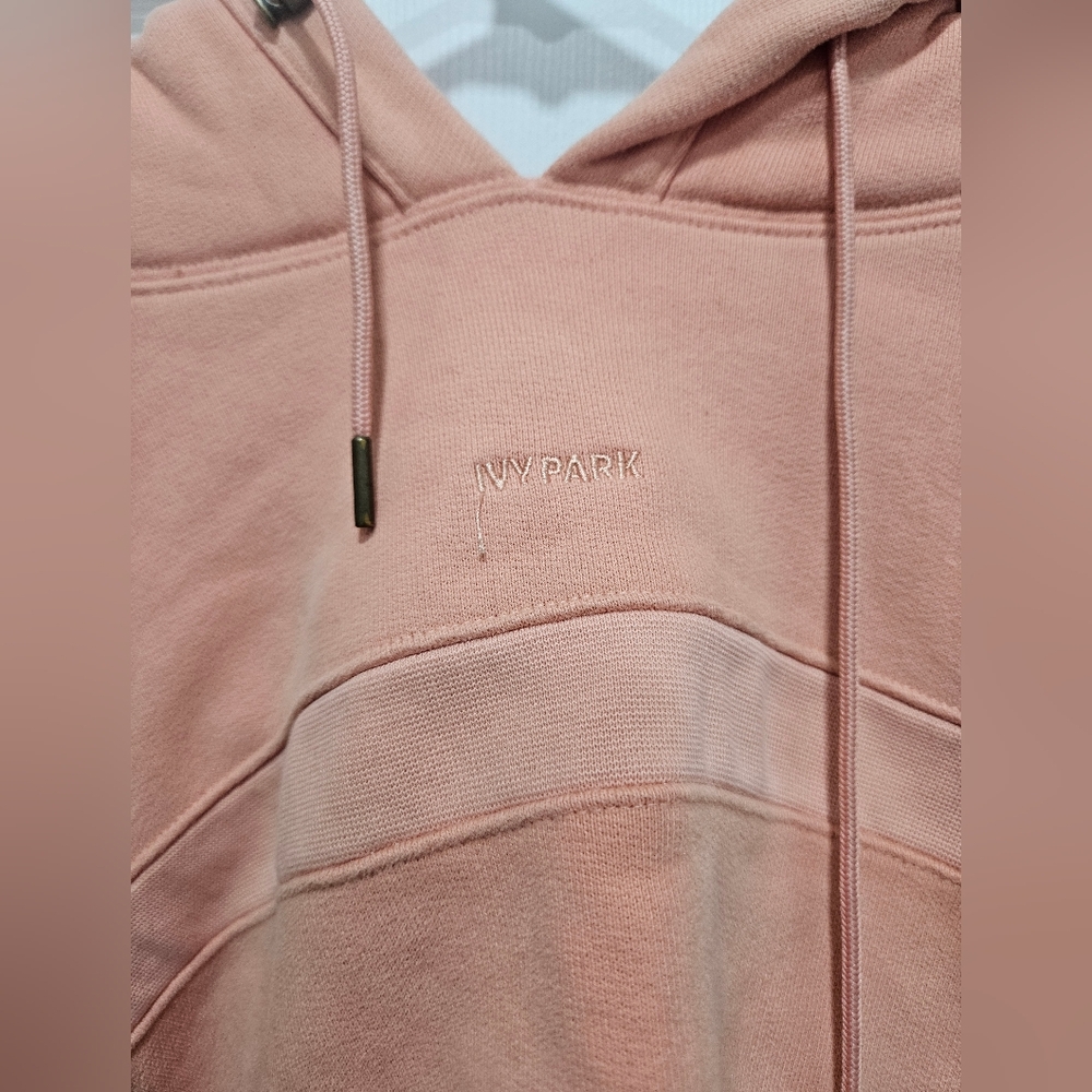 Adidas X Ivy Park Cream Cropped Hoodie - Picture 3 of 5